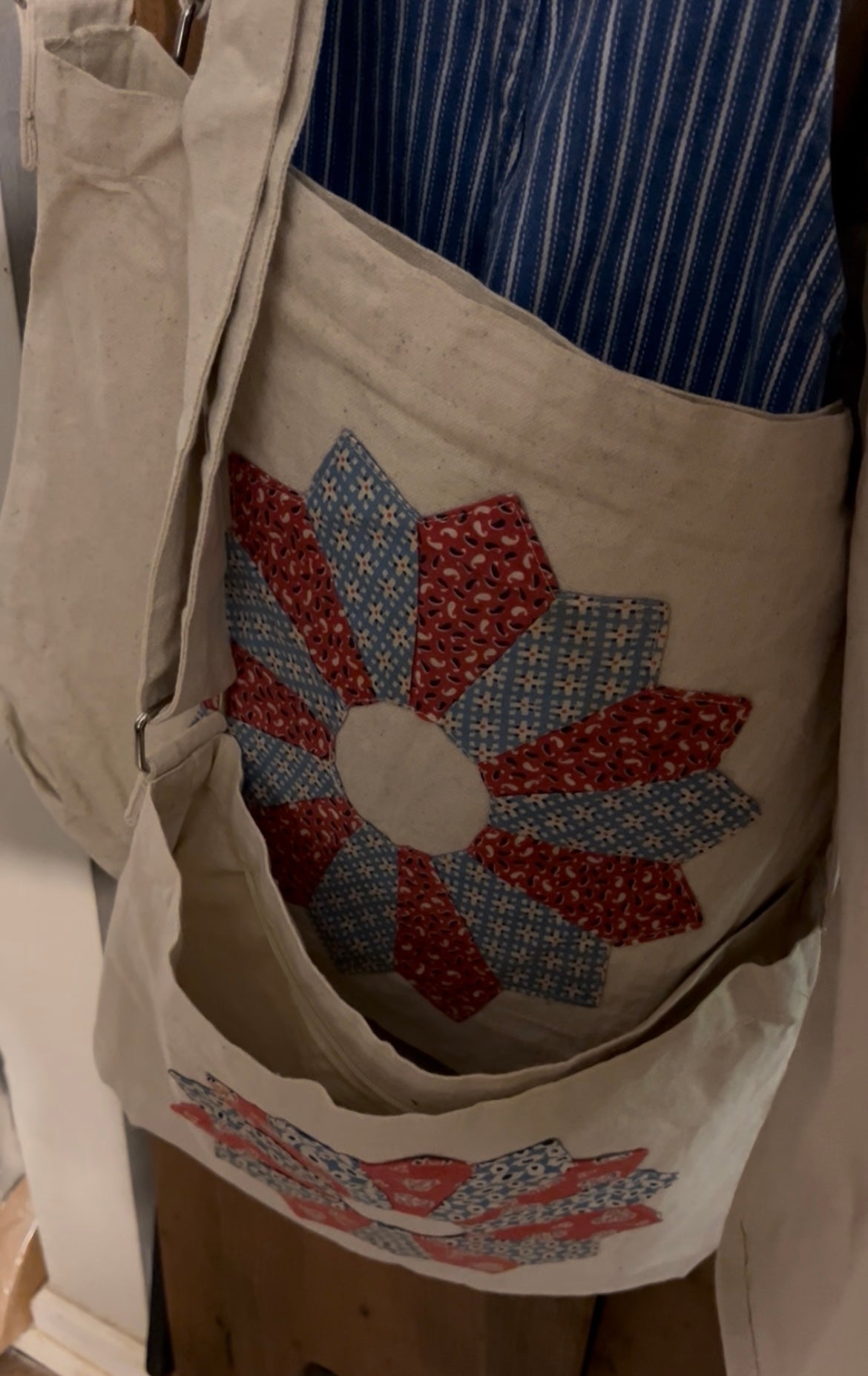 Weekend Zippered Crossbody w/Quilt Appliqué