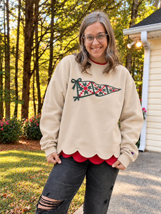 Vintage Graphic Champion Sweatshirt | Classic or Scalloped Hem